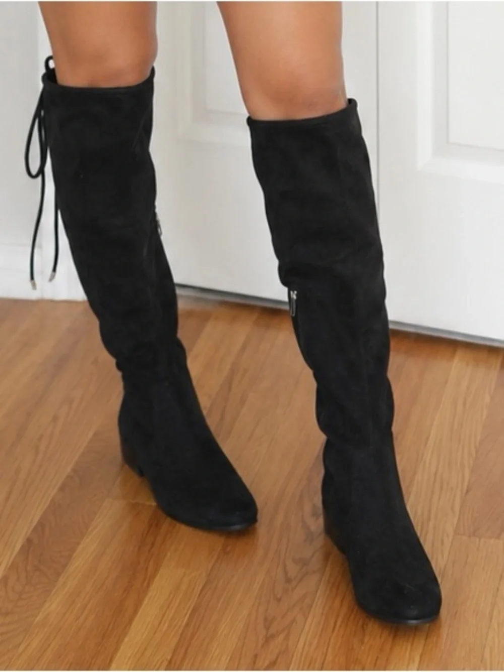 Aldo Black Suede Over the Knee Boots Size 8